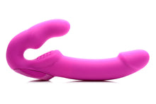 Evoke correa sin tirantes de silicona vibrante recargable en - rosa