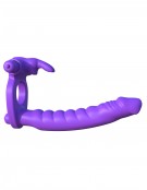 Conejo de doble penetración de silicona Fantasy C-Ringz - Púrpura