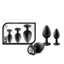 Plugs Anales - Luxe - Bling Plugs Training Kit - Negro con gemas blancas